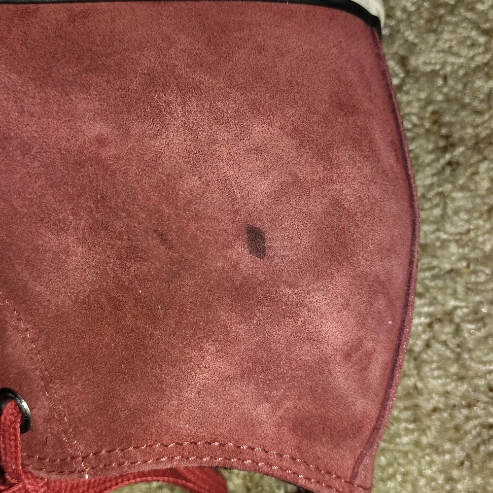 Converse Womens Burgundy Dahlia Red Suede Lux Hidden Wedge Sneaker Sz 8 - Picture 7 of 9